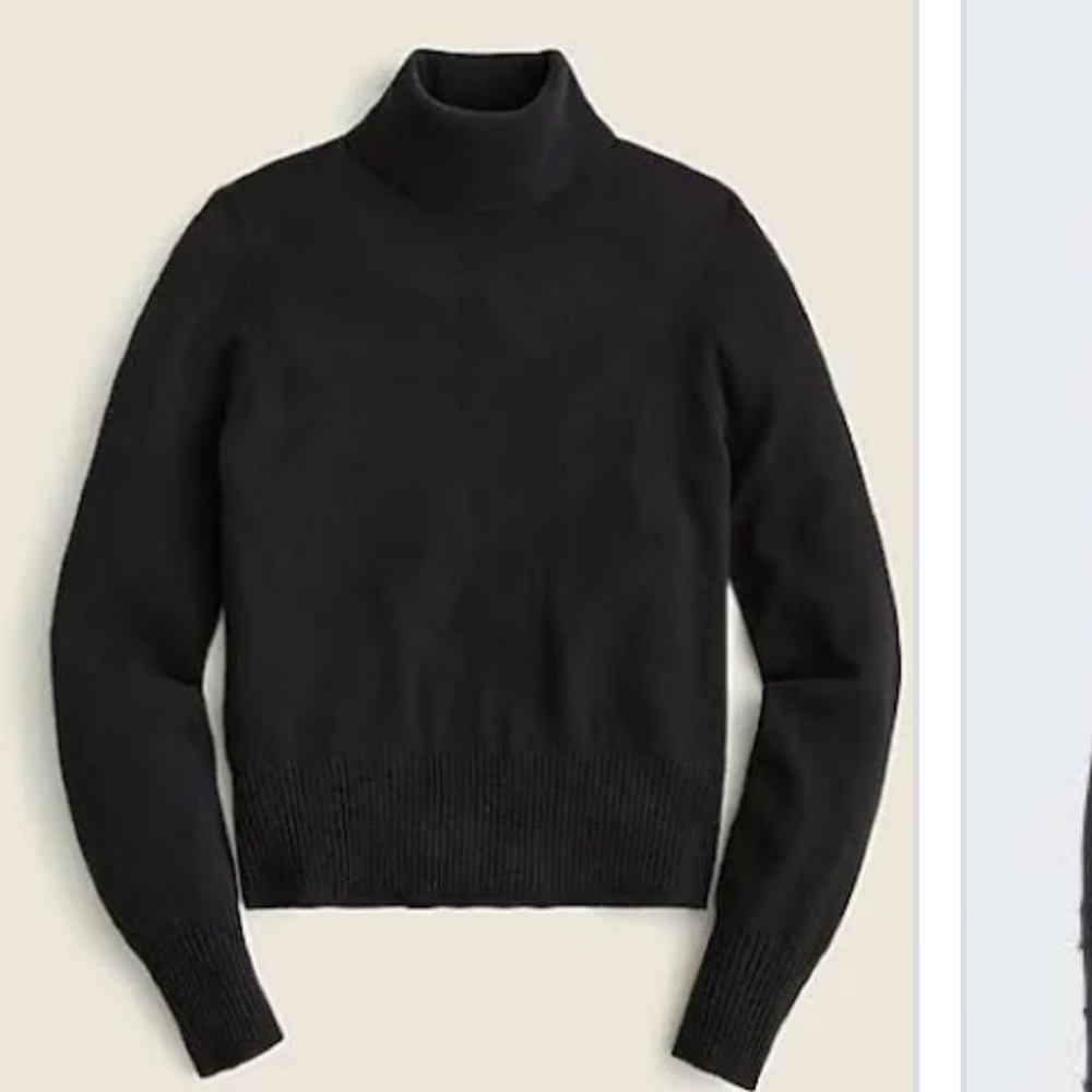 JCREW 100% CASHMERE SHRUNKEN TURTLENECK BLACK - XL